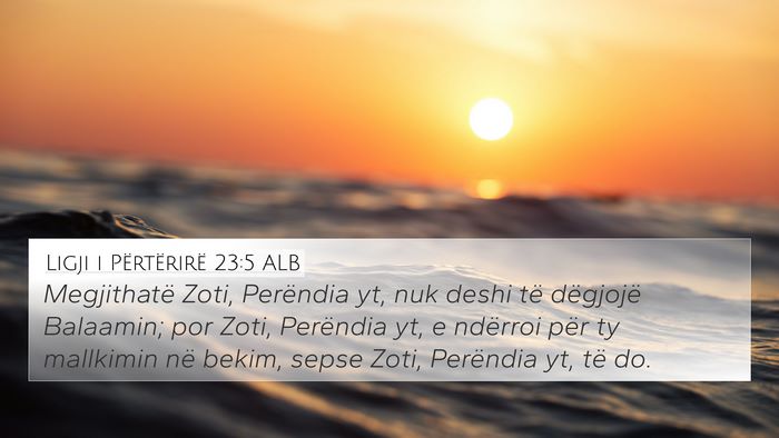 Ligji i Përtërirë 23:5 ALB Bible Verse Image