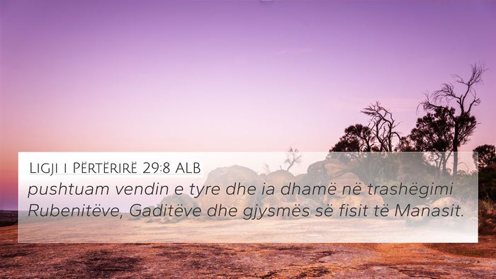 Ligji i Përtërirë 29:8 ALB 4K Wallpaper - pushtuam vendin e tyre dhe ia dhamë në - 4K Wallpaper Bible Verse