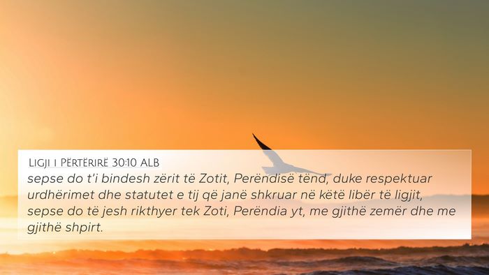 Ligji i Përtërirë 30:10 ALB Bible Verse Image