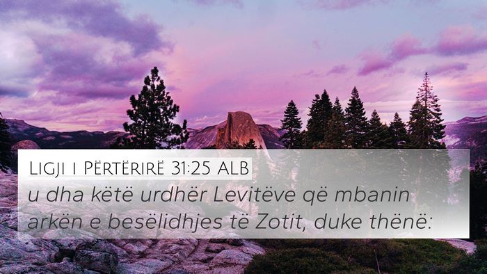 Ligji i Përtërirë 31:25 ALB 4K Wallpaper - u dha këtë urdhër Levitëve që mbanin arkën - 4K Wallpaper Bible Verse