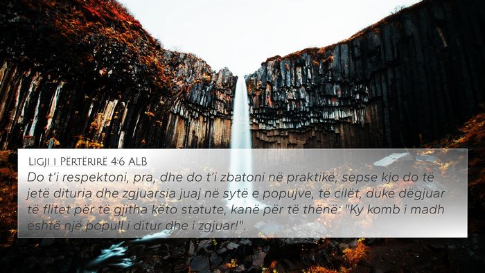 Ligji i Përtërirë 4:6 ALB Bible Verse Image