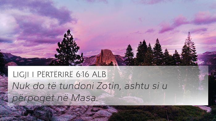 Ligji i Përtërirë 6:16 ALB Bible Verse Image