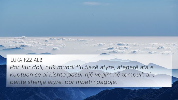 Luka 1:22 ALB Bible Verse Image