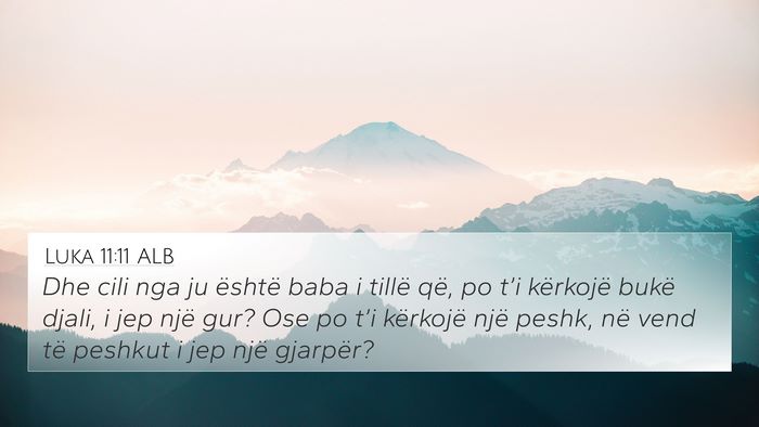 Luka 11:11 ALB Bible Verse Image