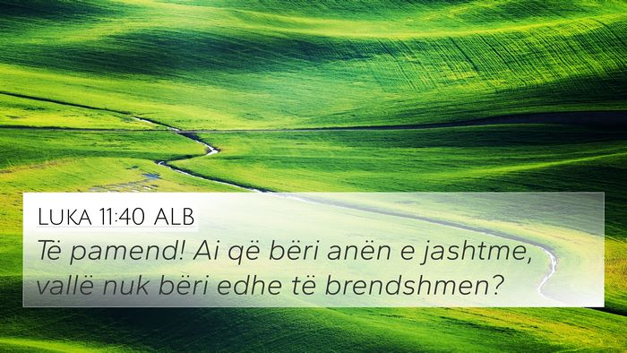 Luka 11:40 ALB 4K Wallpaper - Të pamend! Ai që bëri anën e jashtme, vallë - 4K Wallpaper Bible Verse