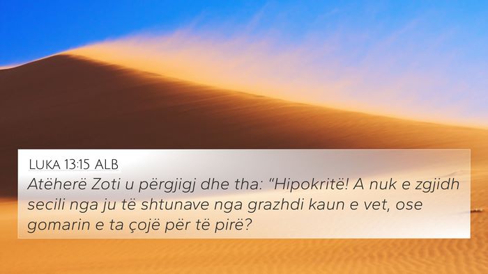Luka 13:15 ALB Bible Verse Image