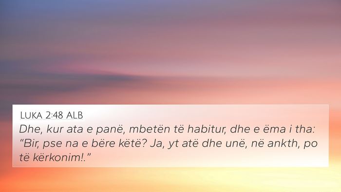 Luka 2:48 ALB Bible Verse Image
