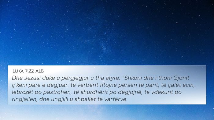 Luka 7:22 ALB Bible Verse Image