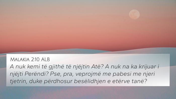 Malakia 2:10 ALB Bible Verse Image