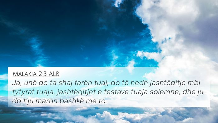 Malakia 2:3 ALB Bible Verse Image