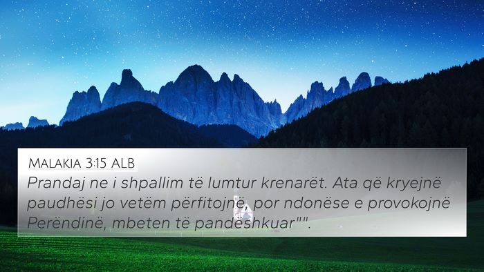 Malakia 3:15 ALB Bible Verse Image