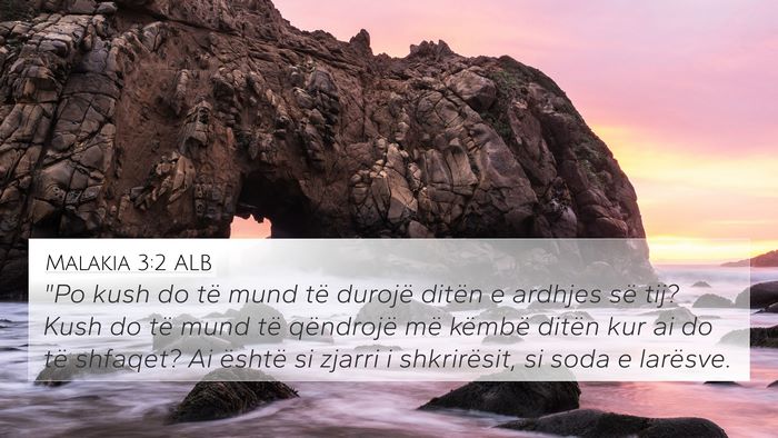 Malakia 3:2 ALB Bible Verse Image