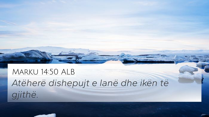 Marku 14:50 ALB Bible Verse Image
