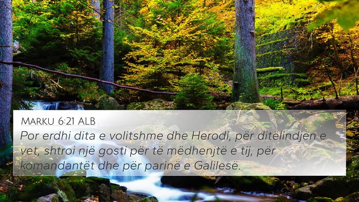 Marku 6:21 ALB Bible Verse Image