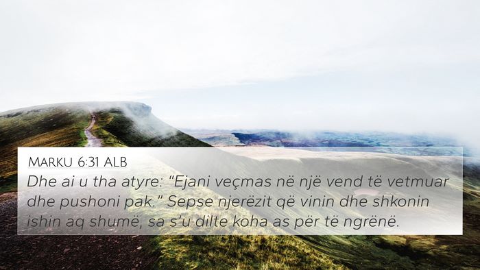 Marku 6:31 ALB Bible Verse Image