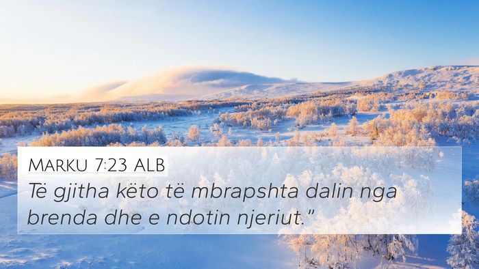 Marku 7:23 ALB 4K Wallpaper - Të gjitha këto të mbrapshta dalin nga brenda - 4K Wallpaper Bible Verse