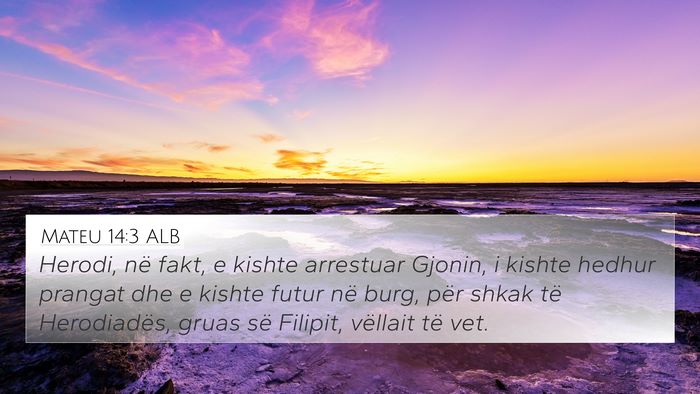 Mateu 14:3 ALB Bible Verse Image