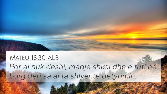 Mateu 18:30 ALB Bible Verse Image