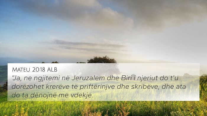 Mateu 20:18 ALB 4K Wallpaper - “Ja, ne ngjitemi në Jeruzalem dhe Biri i - 4K Wallpaper Bible Verse