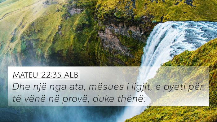 Mateu 22:35 ALB Bible Verse Image