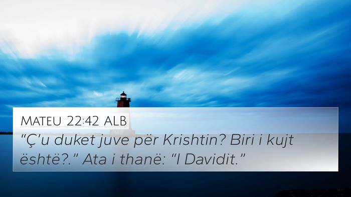 Mateu 22:42 ALB 4K Wallpaper - “Ç’u duket juve për Krishtin? Biri i kujt - 4K Wallpaper Bible Verse