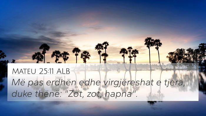 Mateu 25:11 ALB 4K Wallpaper - Më pas erdhën edhe virgjëreshat e tjera, duke - 4K Wallpaper Bible Verse
