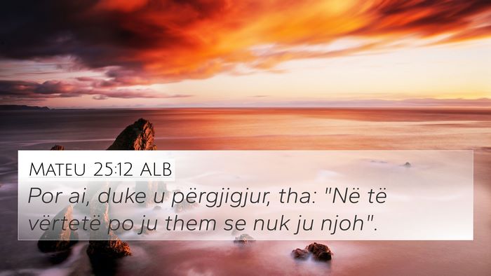 Mateu 25:12 ALB 4K Wallpaper - Por ai, duke u përgjigjur, tha: 