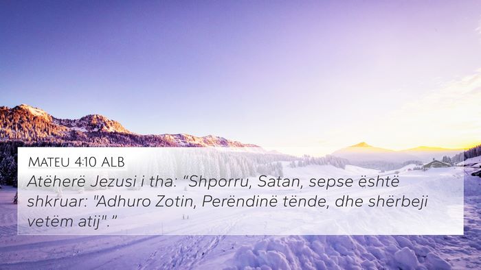 Mateu 4:10 ALB Bible Verse Image