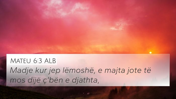 Mateu 6:3 ALB Bible Verse Image