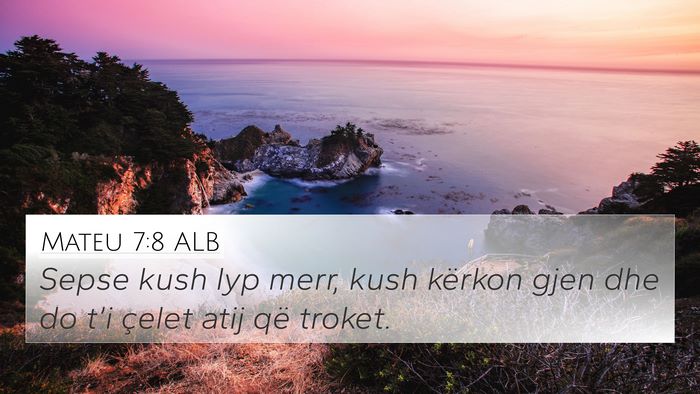 Mateu 7:8 ALB Bible Verse Image