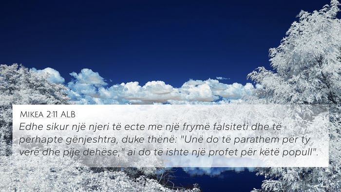 Mikea 2:11 ALB Bible Verse Image