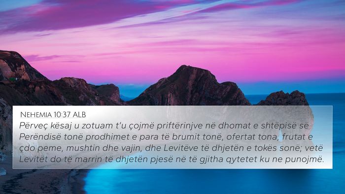 Nehemia 10:37 ALB Bible Verse Image