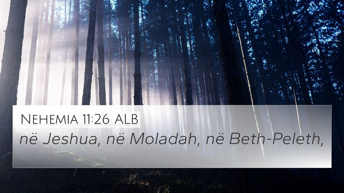 Nehemia 11:26 ALB 4K Wallpaper - në Jeshua, në Moladah, në - 4K Wallpaper Bible Verse