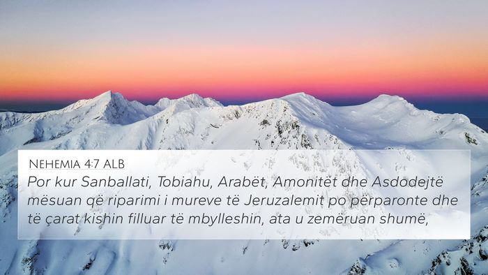 Nehemia 4:7 ALB Bible Verse Image