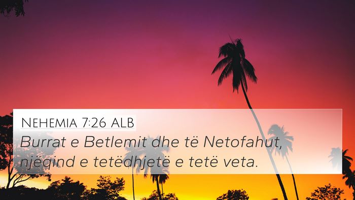 Nehemia 7:26 ALB Bible Verse Image