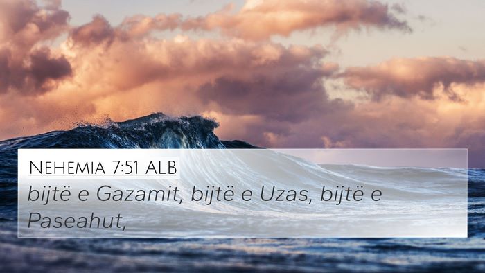 Nehemia 7:51 ALB 4K Wallpaper - bijtë e Gazamit, bijtë e Uzas, bijtë e - 4K Wallpaper Bible Verse