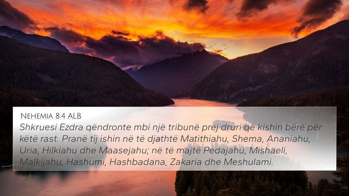 Nehemia 8:4 ALB Bible Verse Image