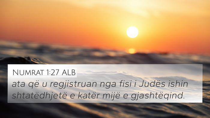 Numrat 1:27 ALB 4K Wallpaper - ata që u regjistruan nga fisi i Judës ishin - 4K Wallpaper Bible Verse