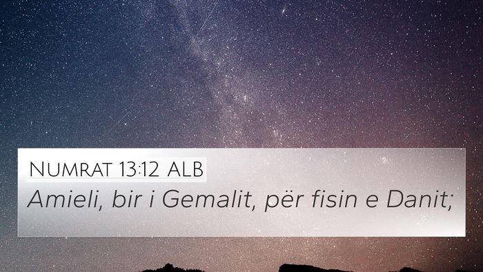 Numrat 13:12 ALB 4K Wallpaper - Amieli, bir i Gemalit, për fisin e - 4K Wallpaper Bible Verse