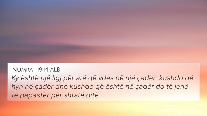Numrat 19:14 ALB Bible Verse Image