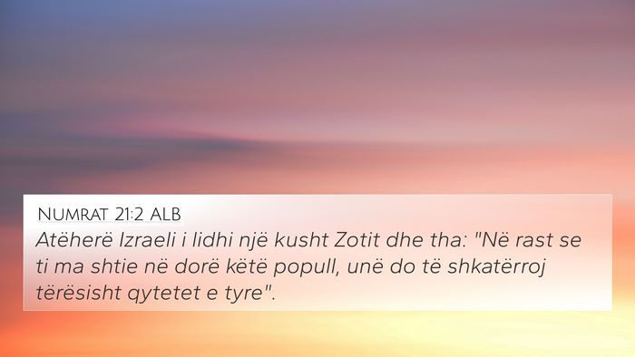 Numrat 21:2 ALB Bible Verse Image
