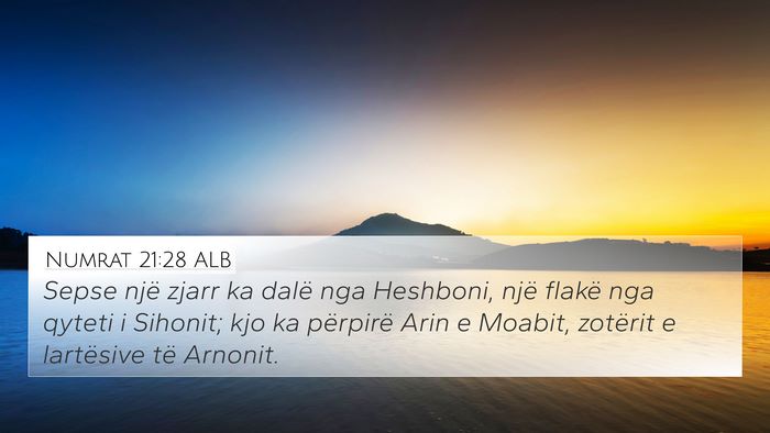 Numrat 21:28 ALB Bible Verse Image