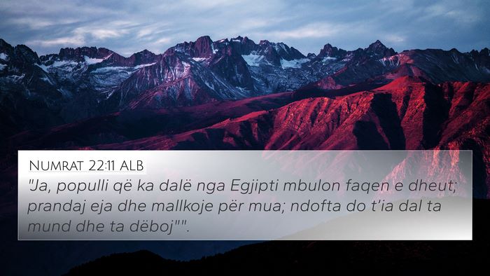 Numrat 22:11 ALB Bible Verse Image