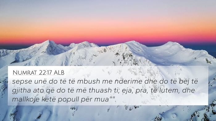 Numrat 22:17 ALB Bible Verse Image