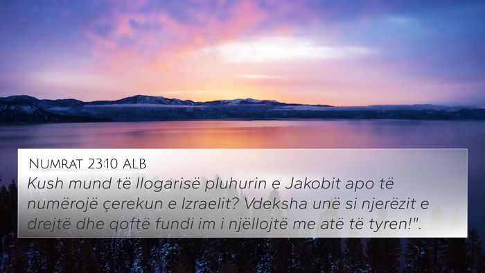 Numrat 23:10 ALB Bible Verse Image