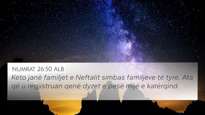 Numrat 26:50 ALB Bible Verse Image