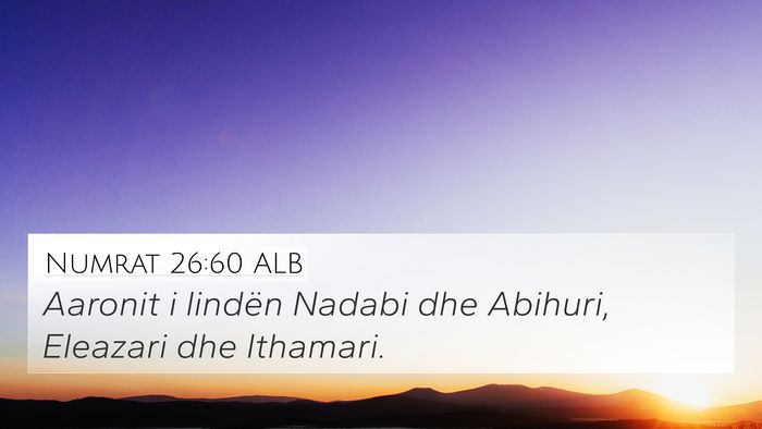 Numrat 26:60 ALB Bible Verse Image
