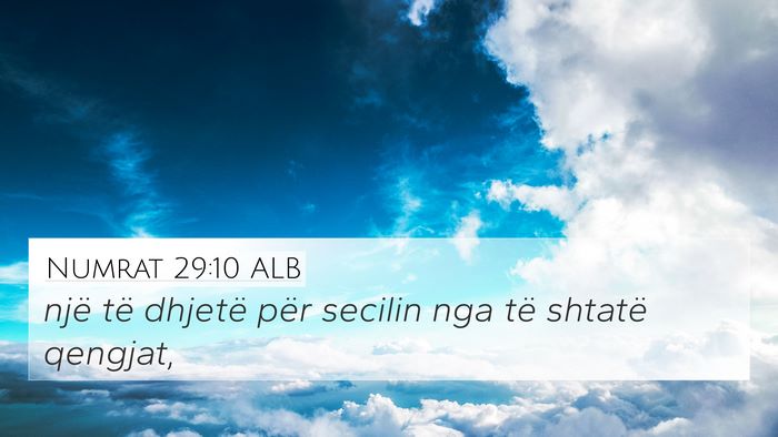Numrat 29:10 ALB Bible Verse Image