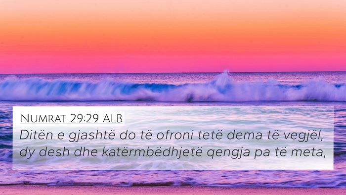 Numrat 29:29 ALB 4K Wallpaper - Ditën e gjashtë do të ofroni tetë dema të - 4K Wallpaper Bible Verse