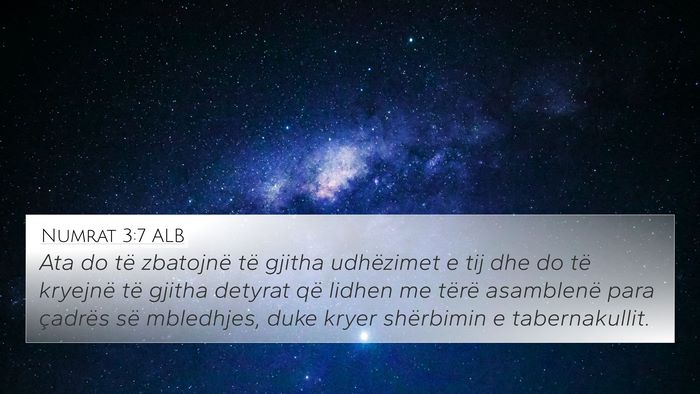 Numrat 3:7 ALB Bible Verse Image